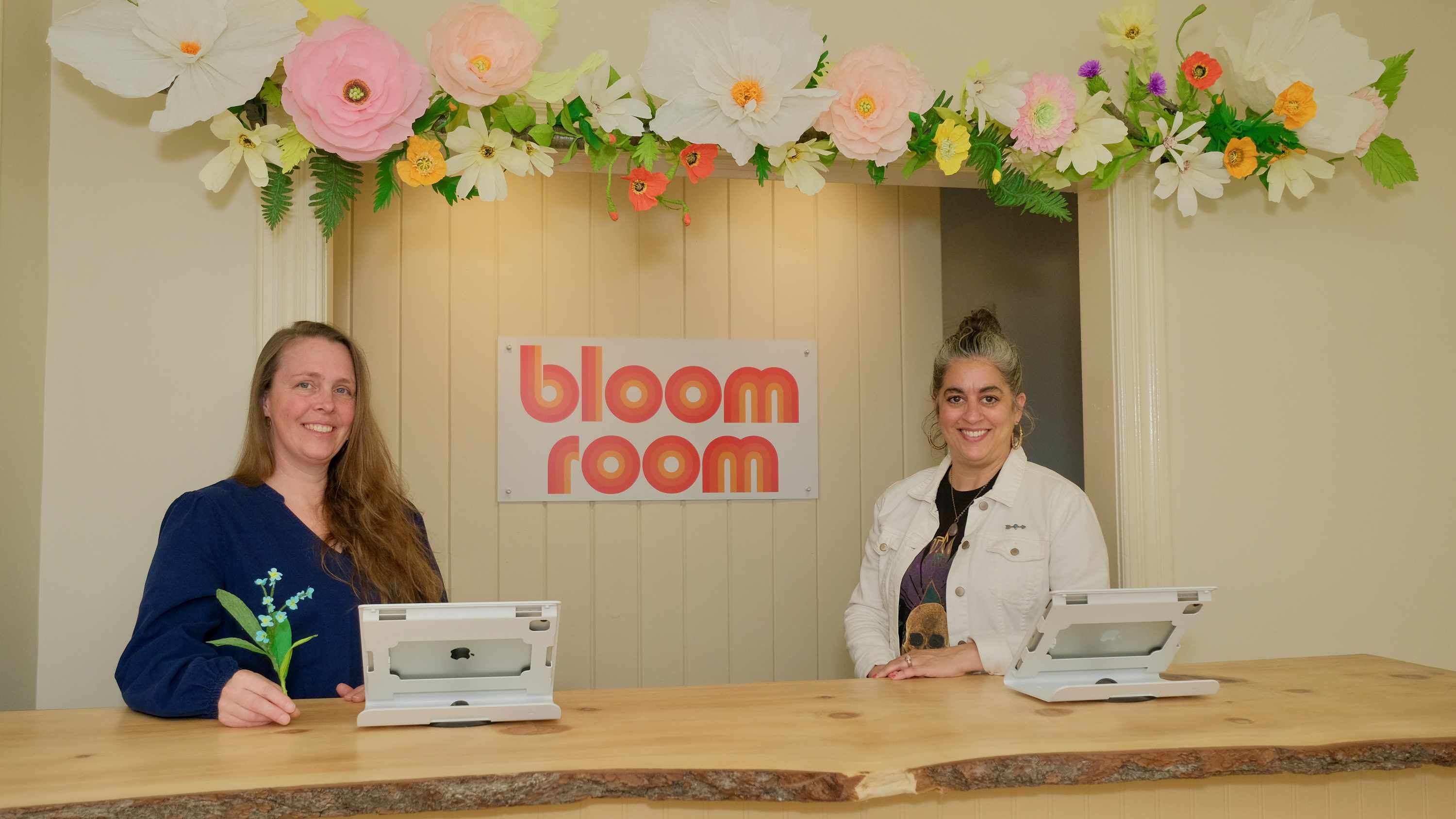 Service counter at Bloom Room cannabis dispensary, Delhi NY